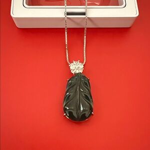 Elegant Dark Green Jade  Pendant Necklace